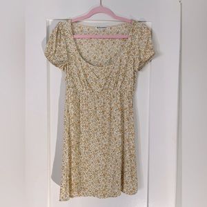 Reformation Yellow Floral Mini Dress